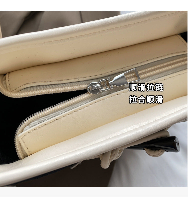 【B7801】夏季撞色帆布手提小包|簡約水桶包斜背兩用250514