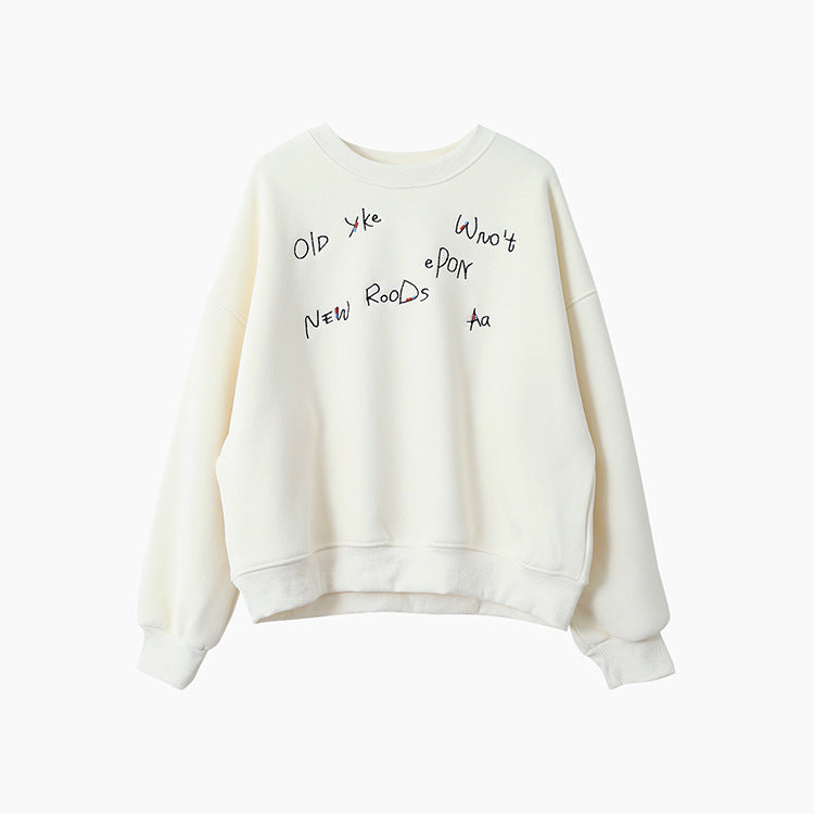 【LD3270】 實拍精品刺繡珠寬鬆厚款長袖衛衣(加絨)251020