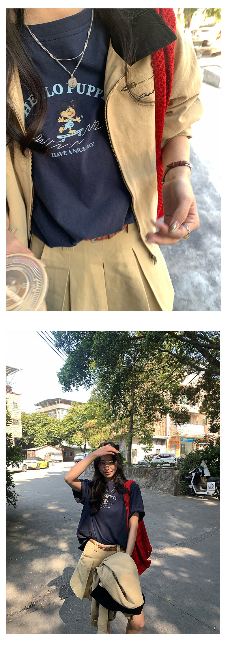 【H5031】實拍韓系狗狗印花棉質T恤250210