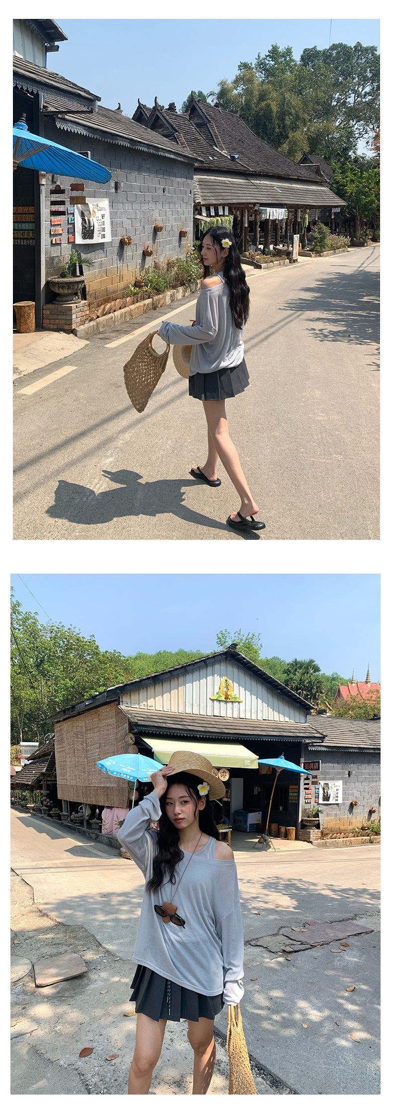 【H5121】實拍夏季休閒學院抽繩百褶裙(內裡安全褲)250317