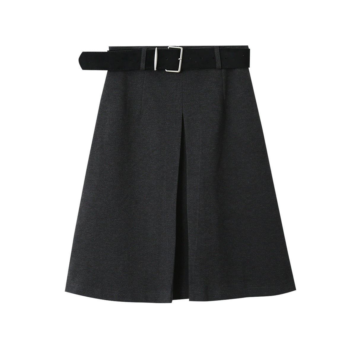 【LD3300】實拍S~XL韓版高腰顯瘦毛呢A字裙+腰帶251103