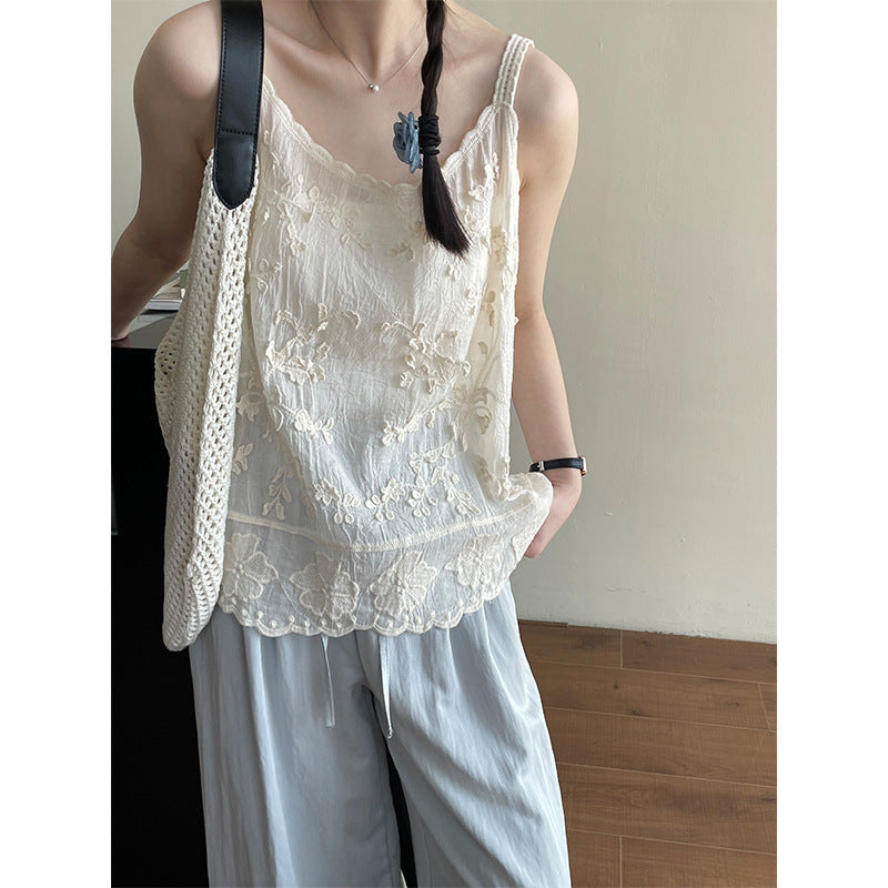 【cimYL201】實拍日系棉質重工刺繡提花背心250410