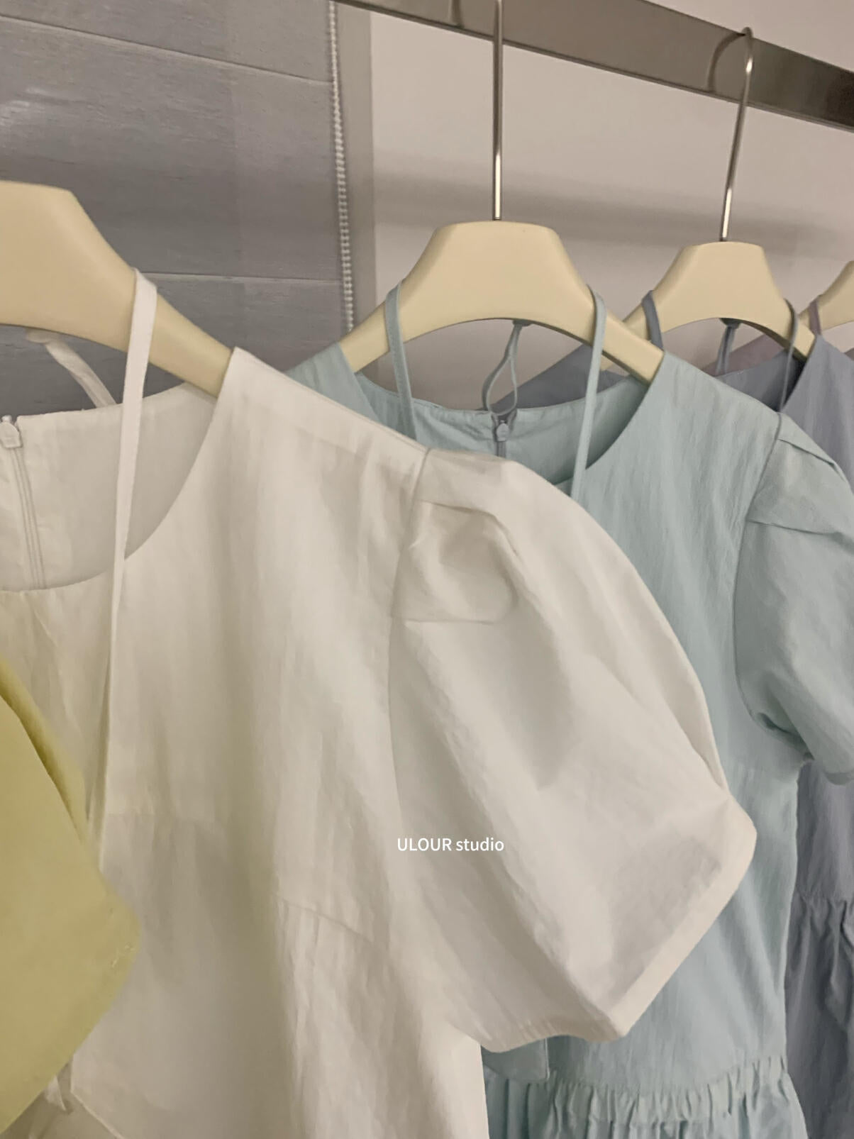 【L92807】實拍春夏甜美花苞裙短袖連衣裙+小包包250505