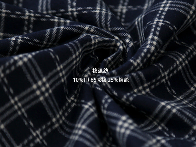 【L3134】實拍秋冬復古格紋磨毛高腰長裙250827