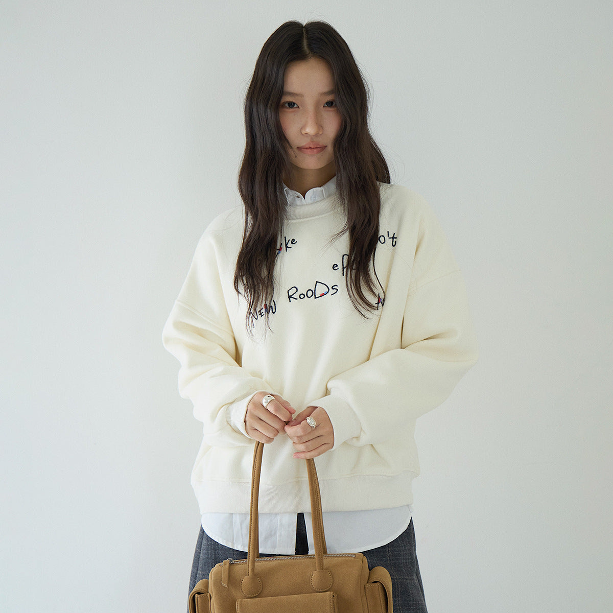 【LD3270】 實拍精品刺繡珠寬鬆厚款長袖衛衣(加絨)251020