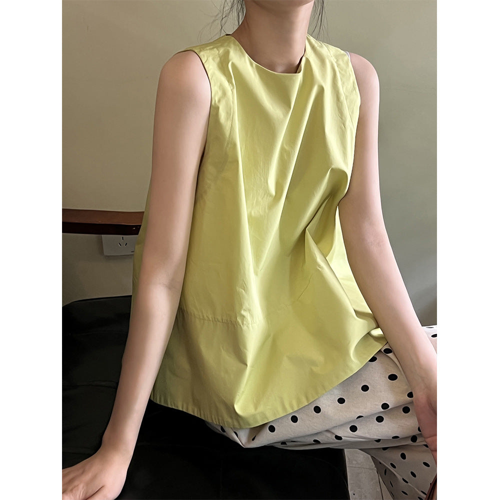 【Y82031】實拍夏季韓國簡約無袖長上衣250327