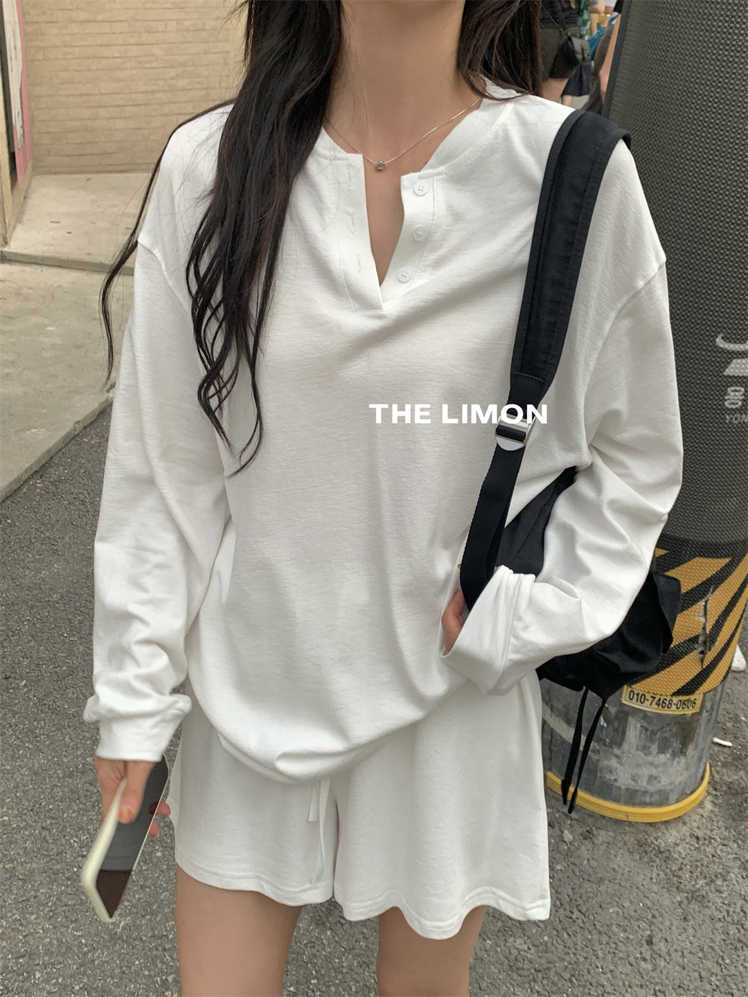 【L9008】實拍檸檬家休閒運動套裝 顯瘦上衣+寬鬆闊腿褲250901