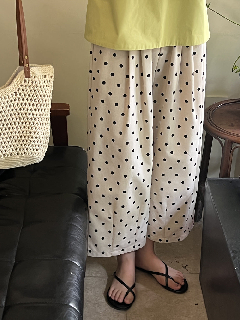 【Y9760】實拍夏季復古休閒|亞麻寬鬆直筒九分褲250424