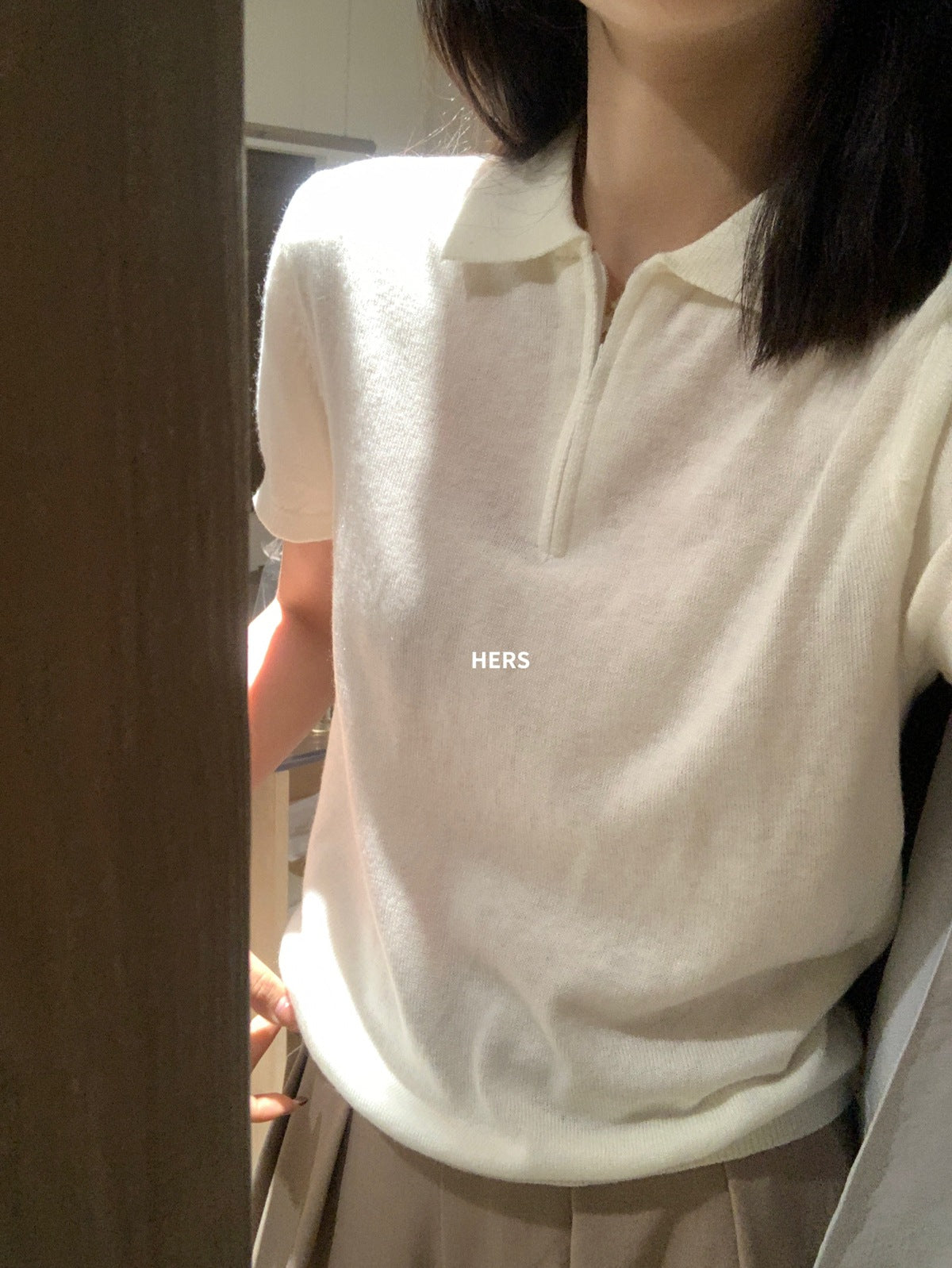 【hers20405】實拍HERS夏季簡約針織polo衫250505