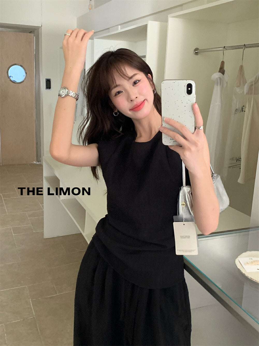【L8792】實拍檸檬家 夏季亞麻收腰上衣+高腰闊腿褲 套裝250519