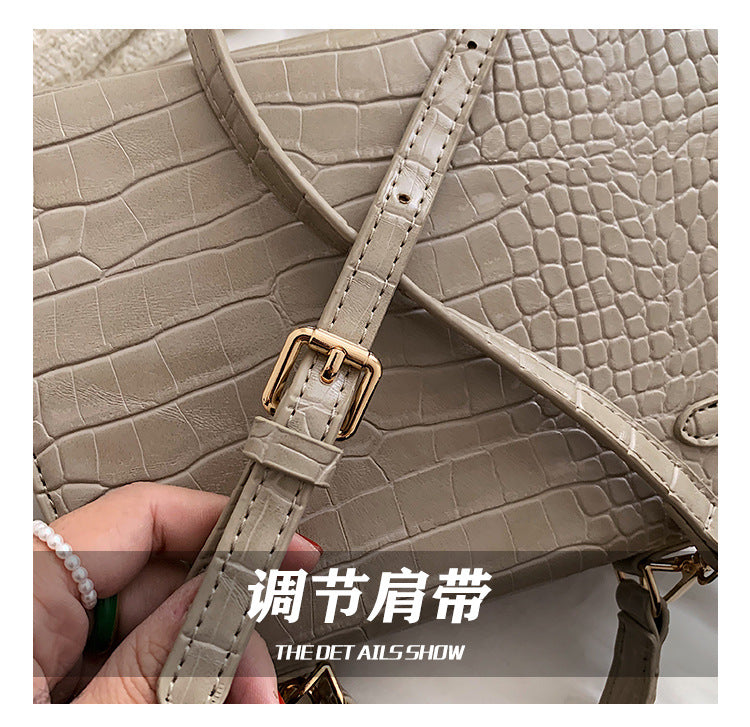 【B7814】法式質感復古石頭紋手提肩背包250514