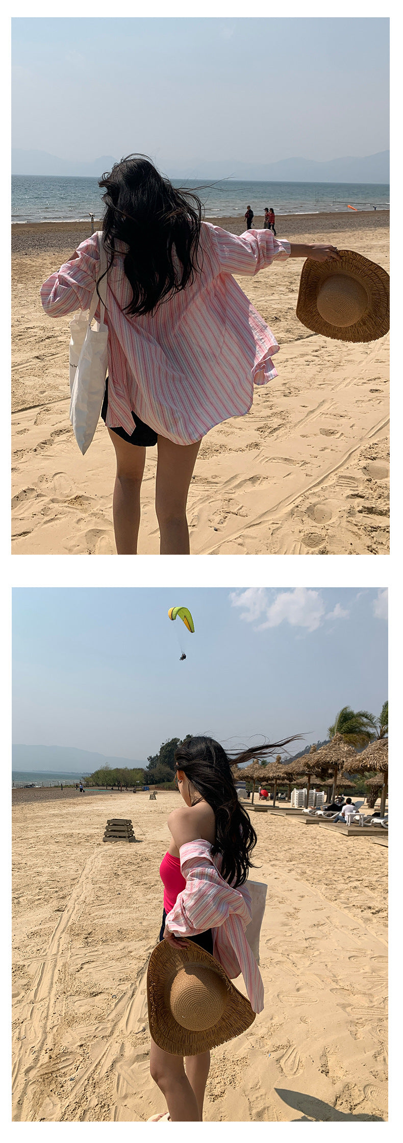 【H5138】實拍夏季清新條紋棉質防曬襯衫250324