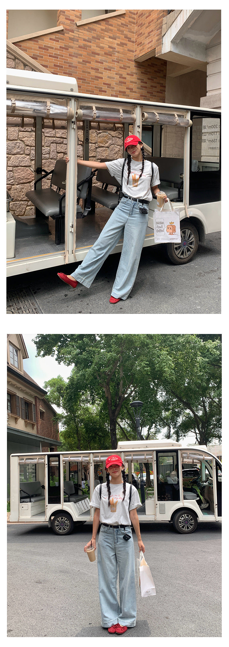 【H5224】實拍S~XL夏季經典休閒|高腰闊腿牛仔褲250429