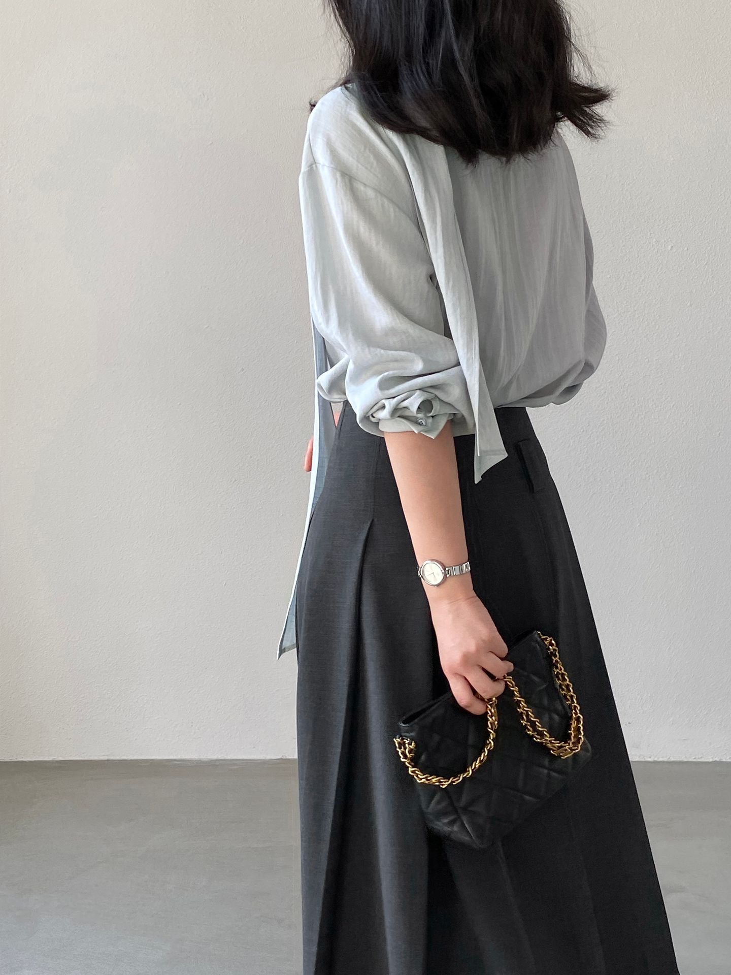 【cimz6399】實拍早春浪漫棉麻繫帶V領襯衫260122