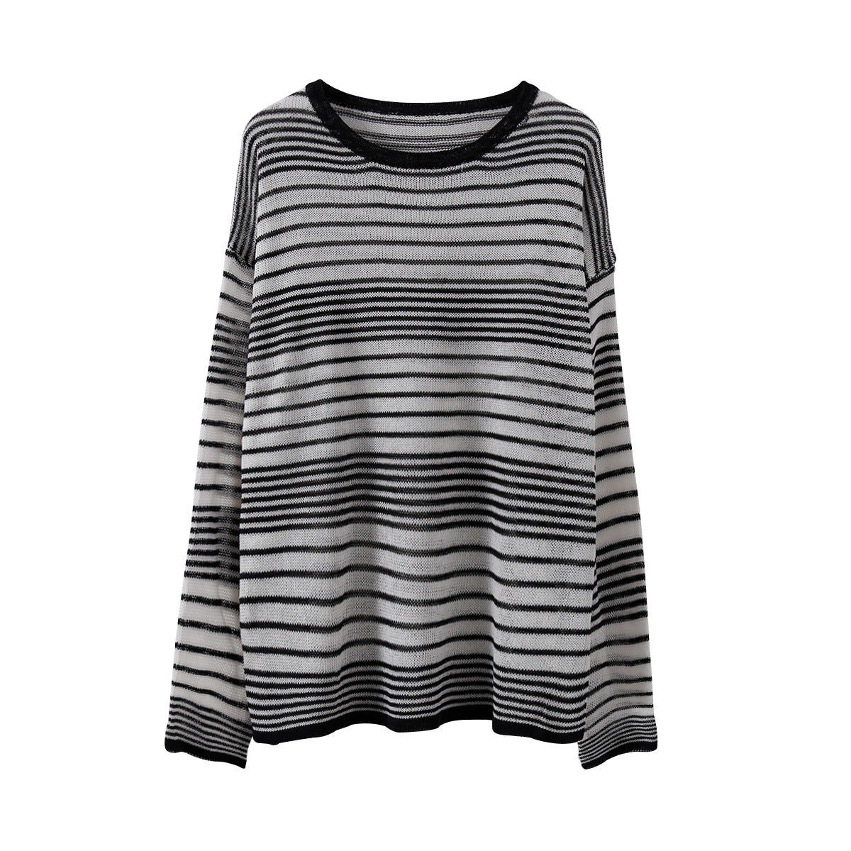 【LD8128】實拍初秋長銷款條紋圓領針織衫251110