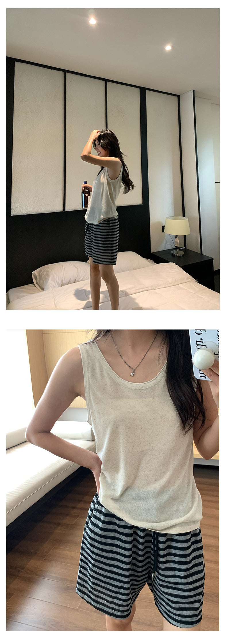 【H5238】實拍夏日涼雙含亞麻針織新背心250506