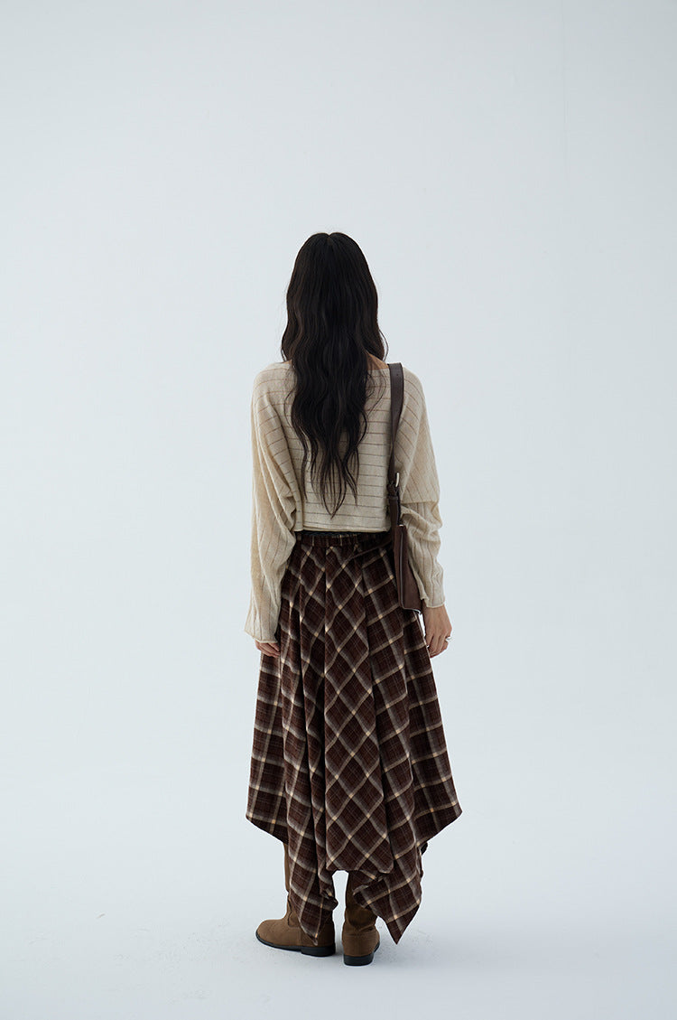 【L3142】實拍早秋絕美長袖一字領罩衫+圍脖吊帶背心250827