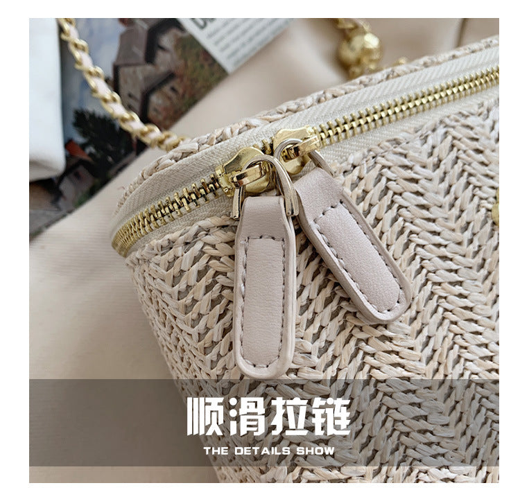 【BMMM8290】實拍夏季度假草編肩背包240601