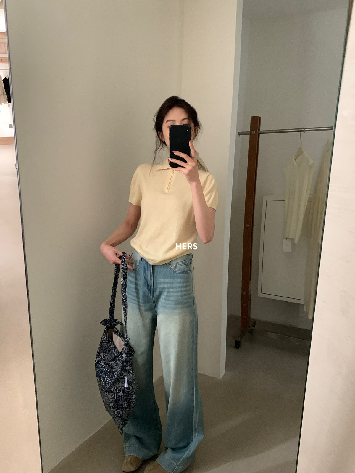 【hers20405】實拍HERS夏季簡約針織polo衫250505