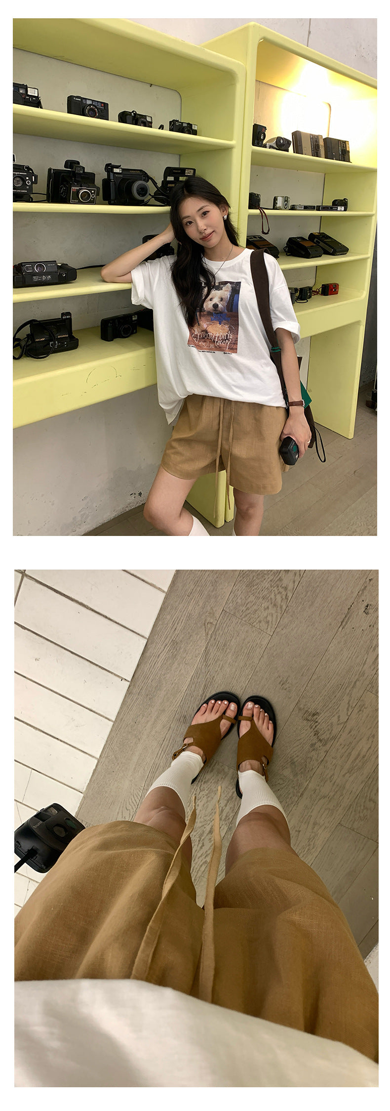 【H5257】實拍夏季韓系棉麻A字短褲250513