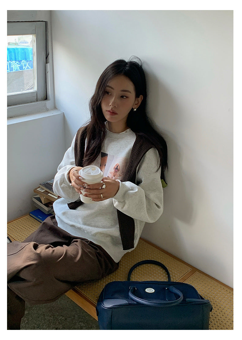 【H5443】實拍復古美拉德高腰彎刀休閒褲250923