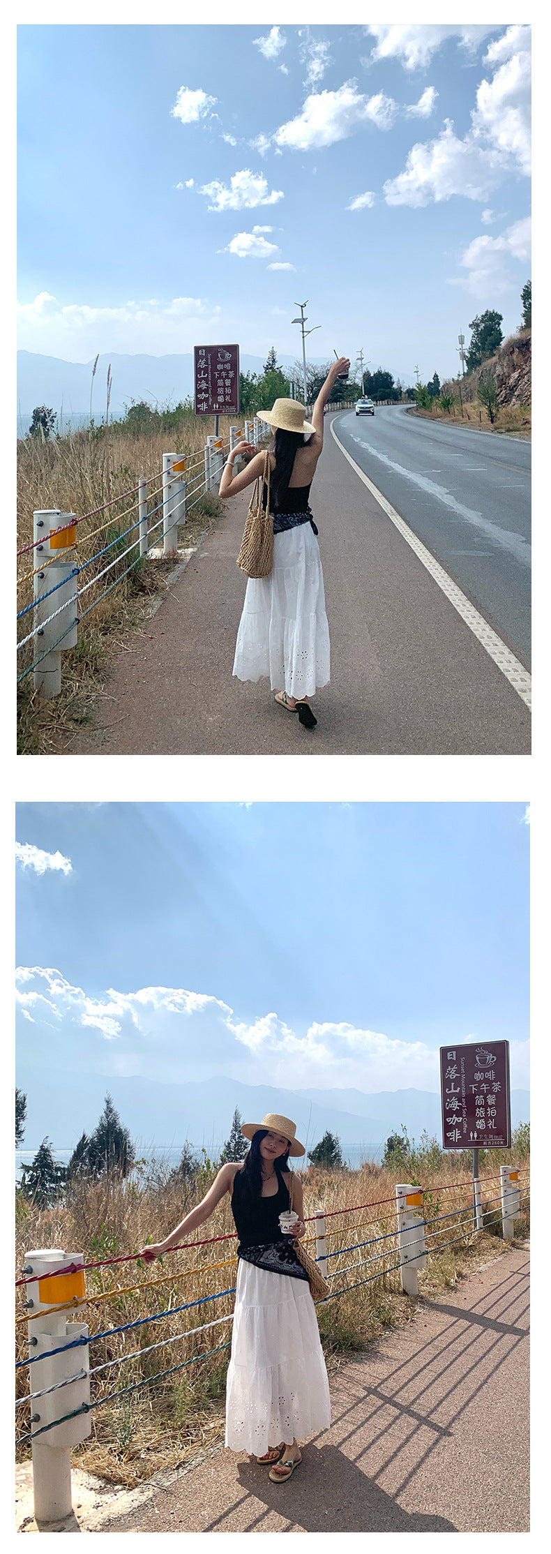 【H5180】實拍夏日甜美刺繡鬆緊腰長裙250415