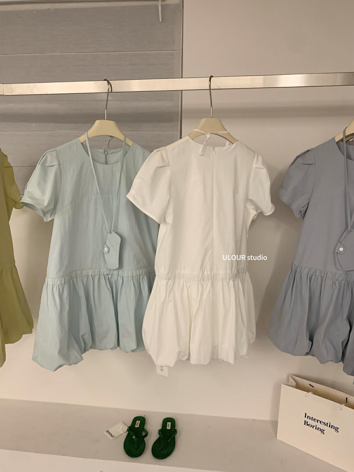 【L92807】實拍春夏甜美花苞裙短袖連衣裙+小包包250505