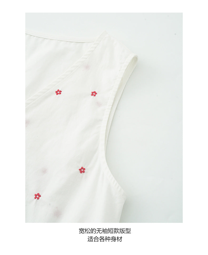【H5355】實拍韓版小荷葉刺繡碎花襯衫250701