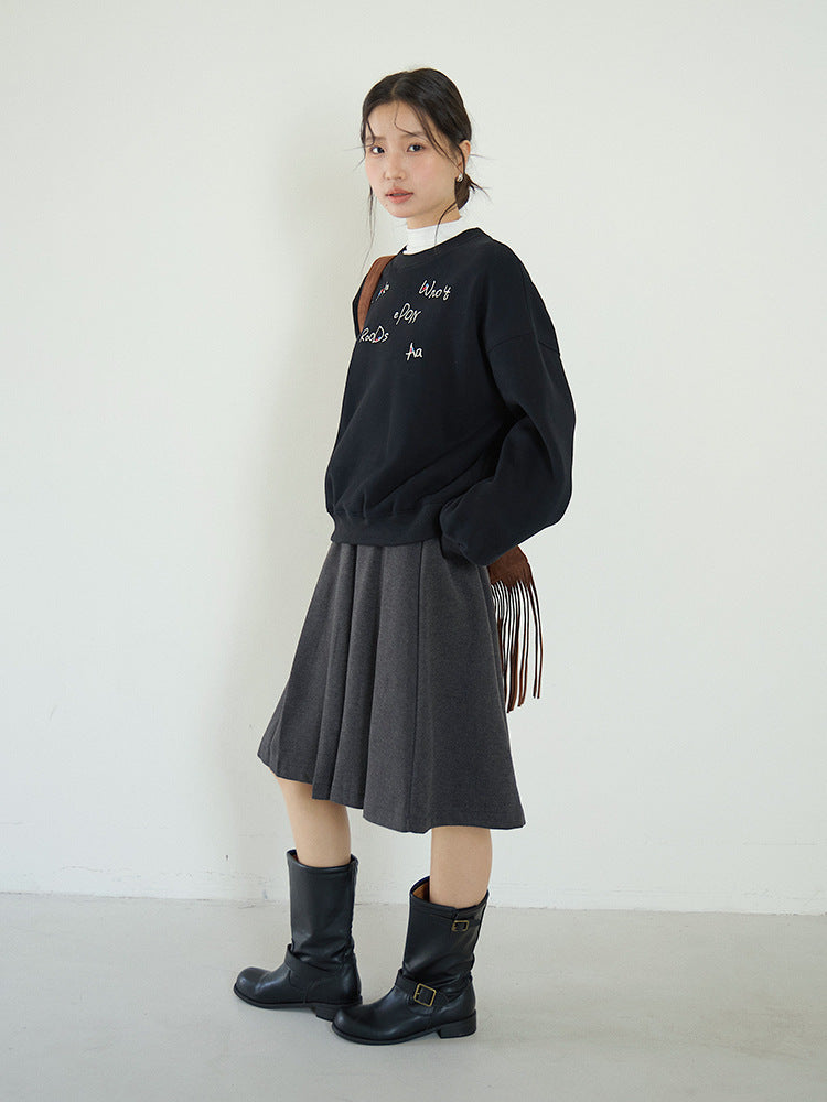 【LD3270】 實拍精品刺繡珠寬鬆厚款長袖衛衣(加絨)251020