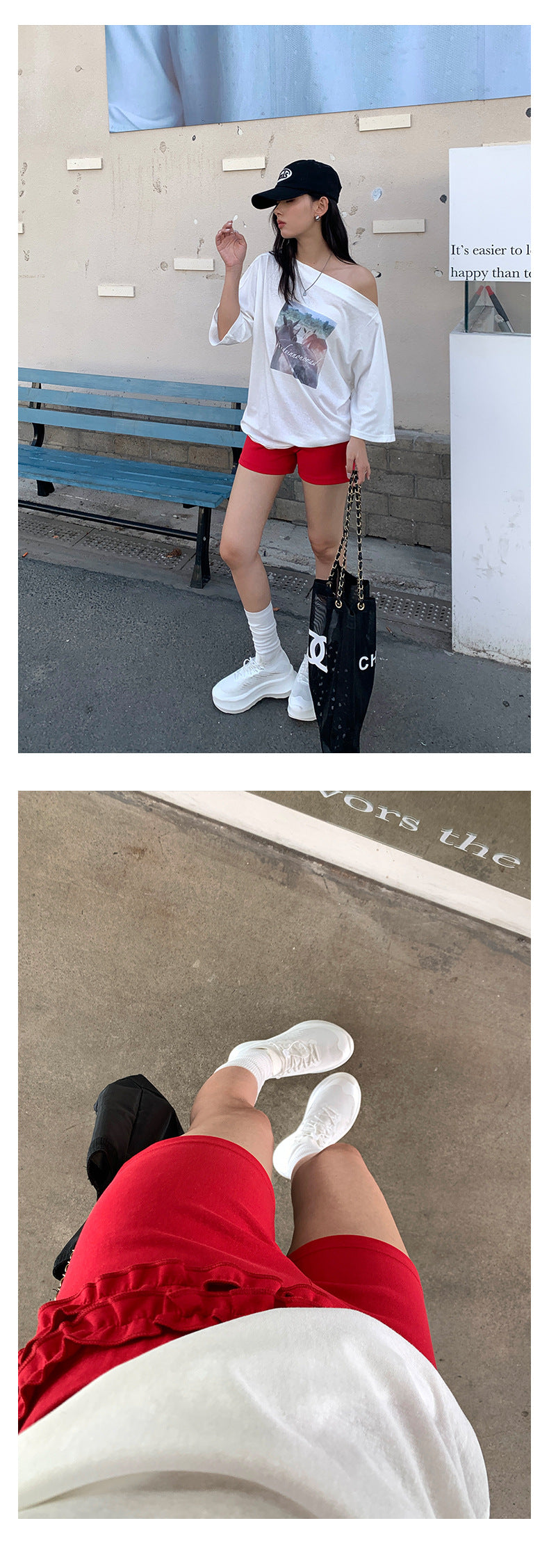 【H5278】實拍韓系甜辣小荷葉鬆緊腰微彈短褲250520