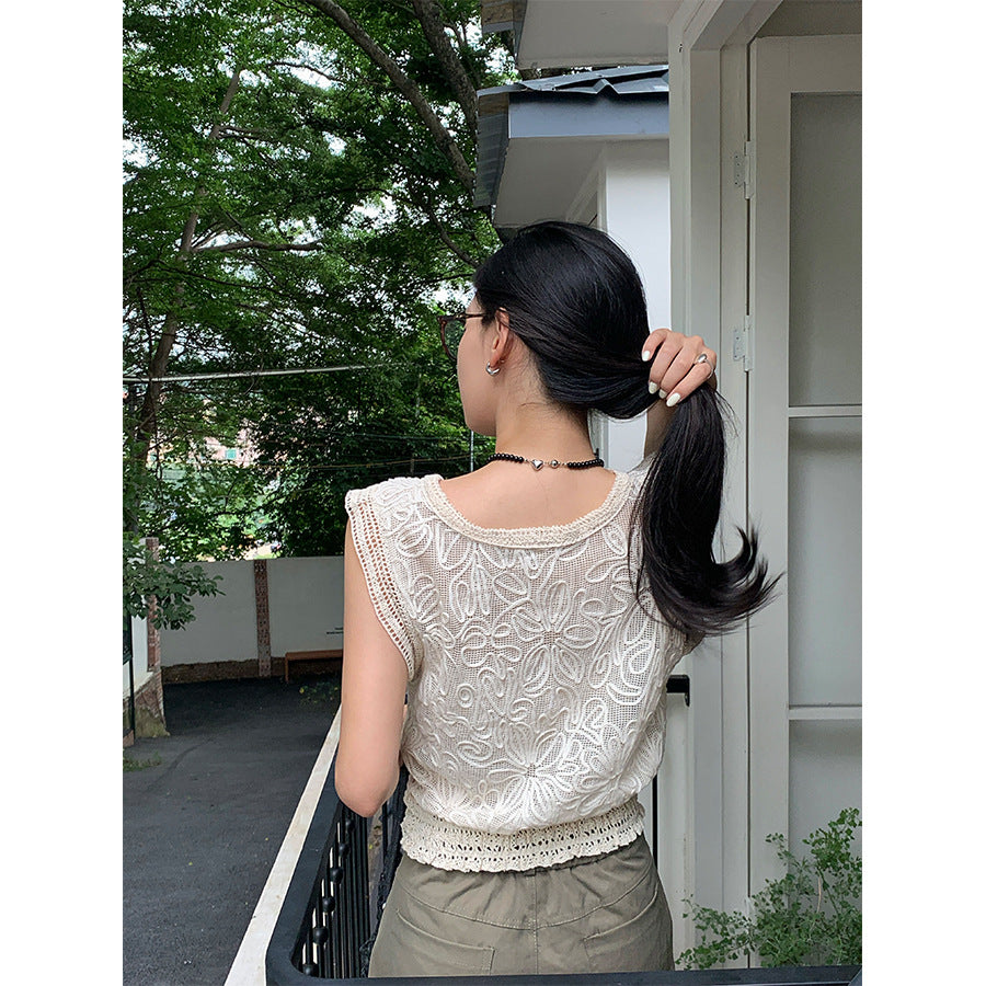 【H5327】實拍小眾法式復古蕾絲背心250617