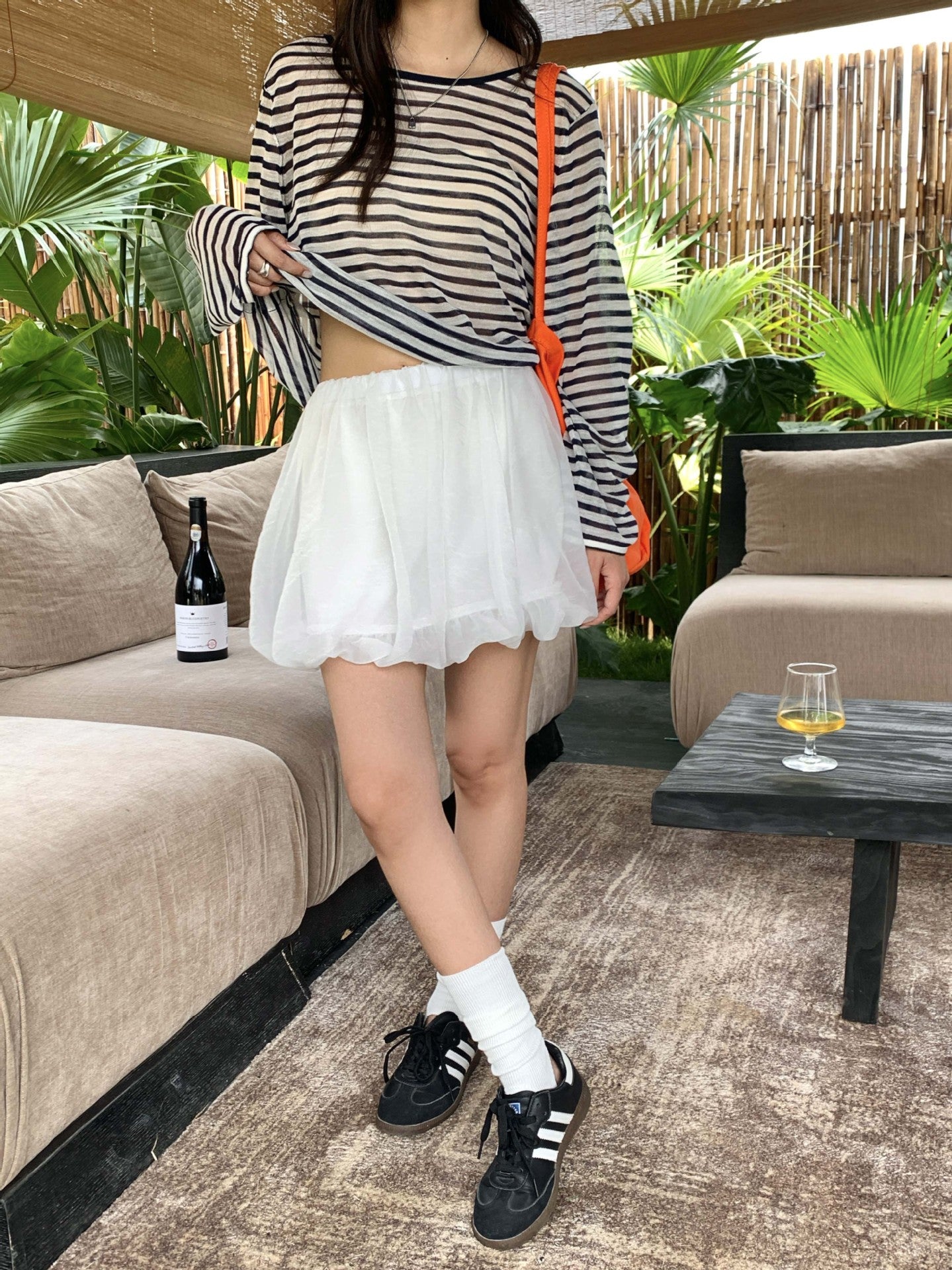 【H5244】實拍韓國法式甜美芭蕾南瓜蓬蓬花苞裙250506