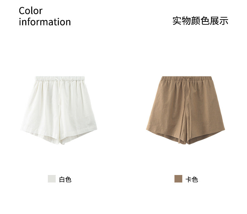 【H5257】實拍夏季韓系棉麻A字短褲250513