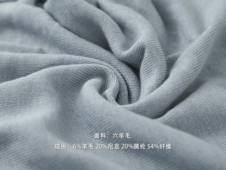 【L2788】實拍蕾絲拼接蕩領露肩長袖針織衫(6%羊毛)250825