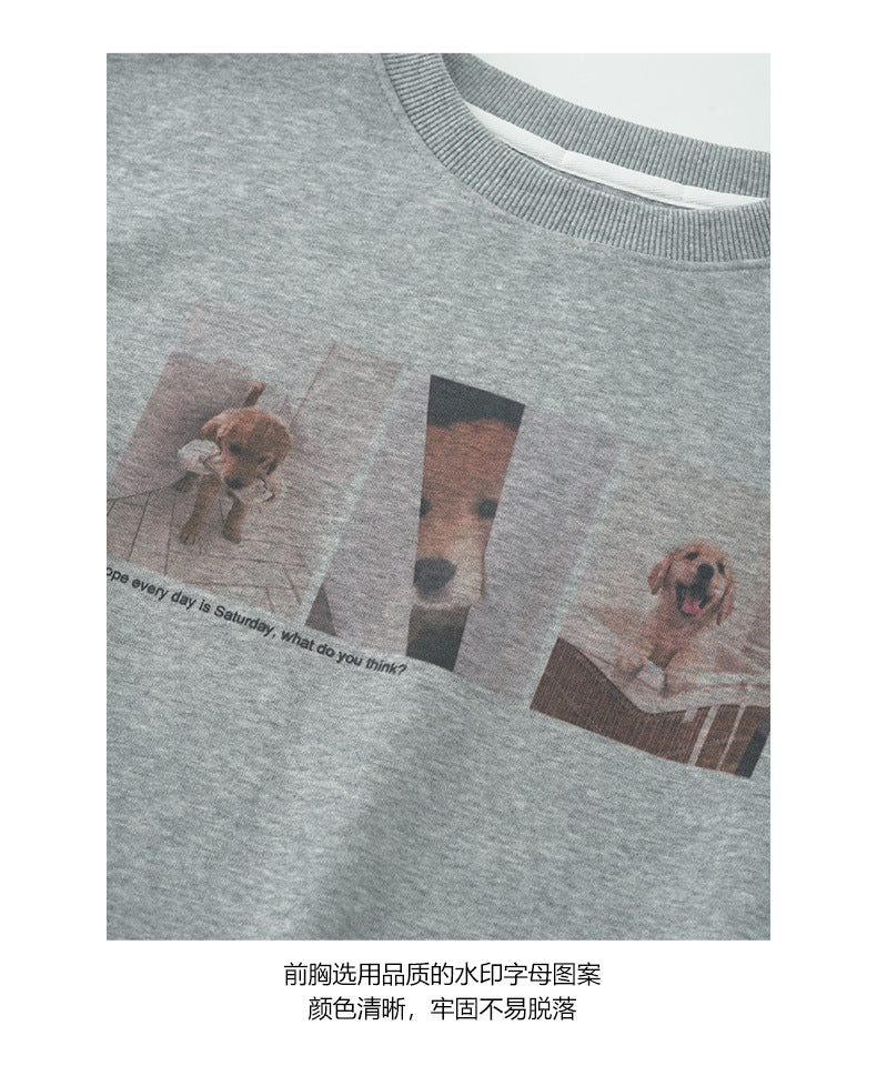 【H5452】實拍狗狗出門~印花長袖衞衣250923