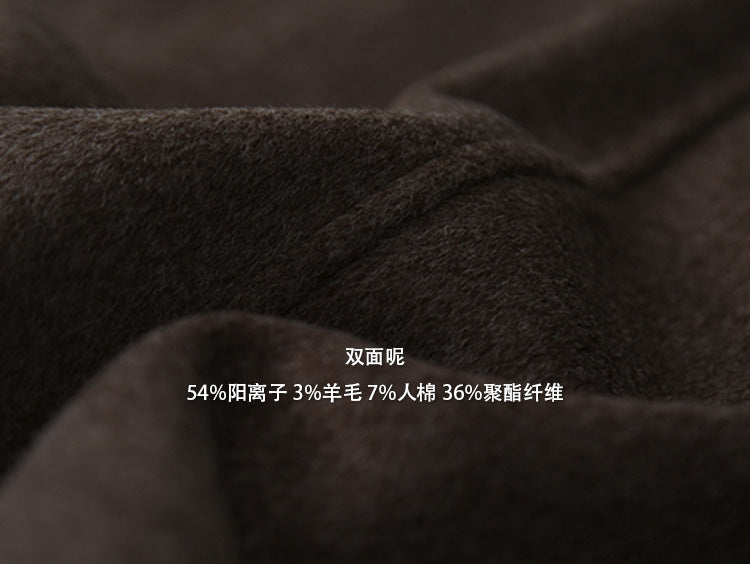 【LD3263】實拍冬季高級設計師款雙面呢外套+圍脖毛呢251012