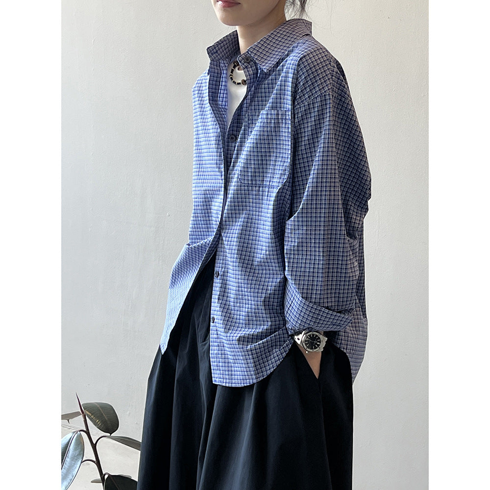 【Y82130】實拍復古寬鬆休閒襯衫YY25早春