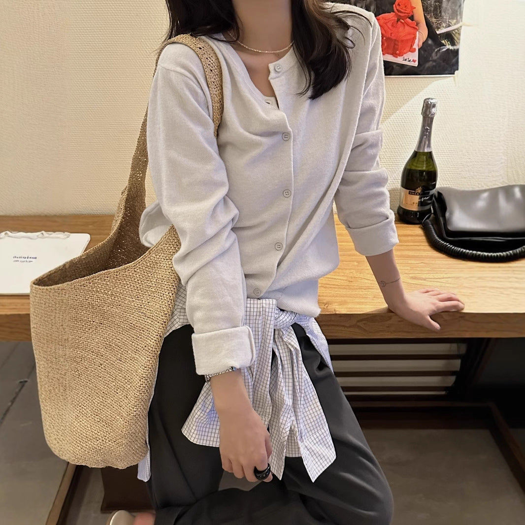 【L006808】實拍檸檬夏季多色針織外套250421