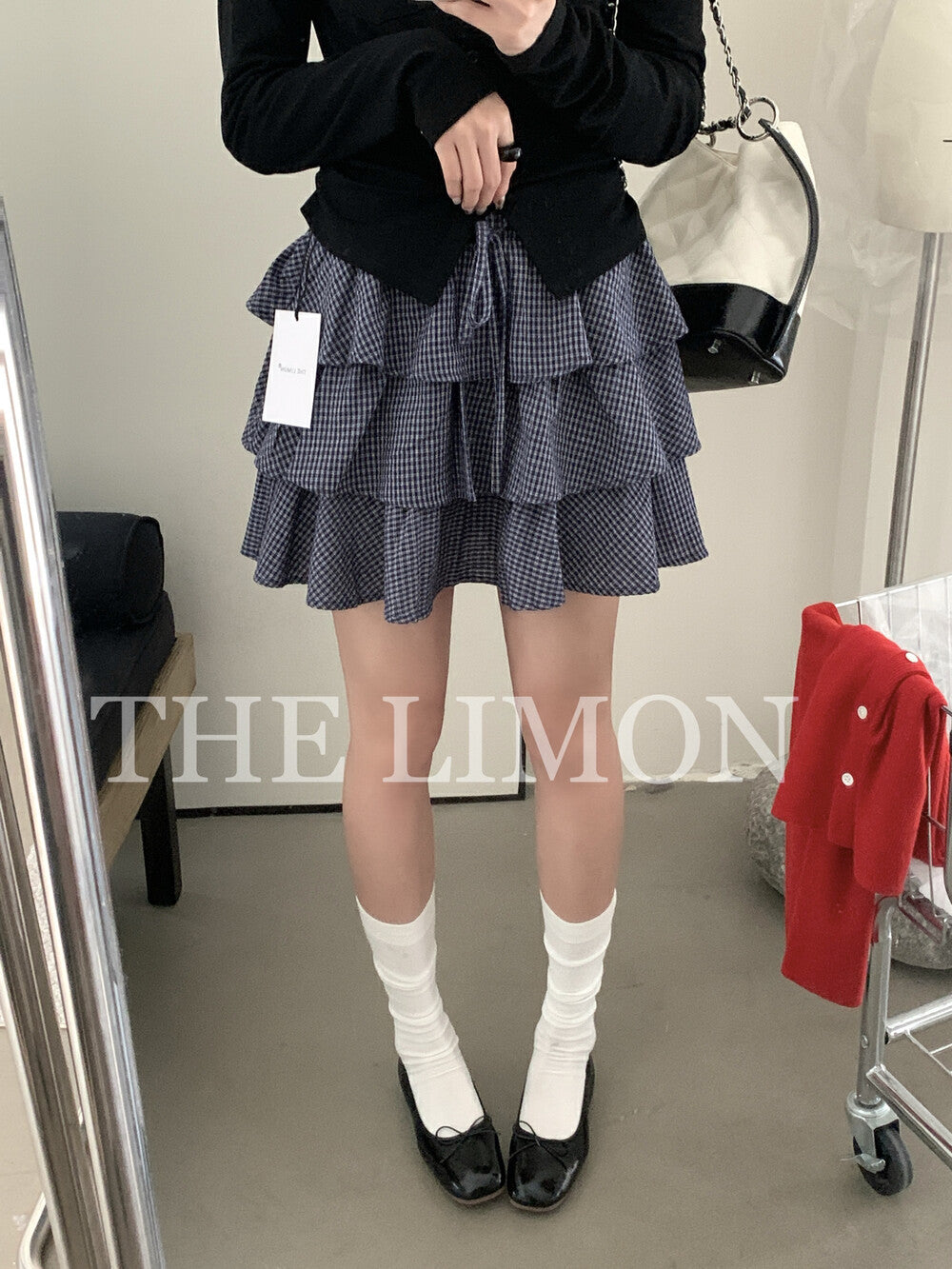 【L8312】實拍夏季學院小格子蛋糕裙高腰短裙250505