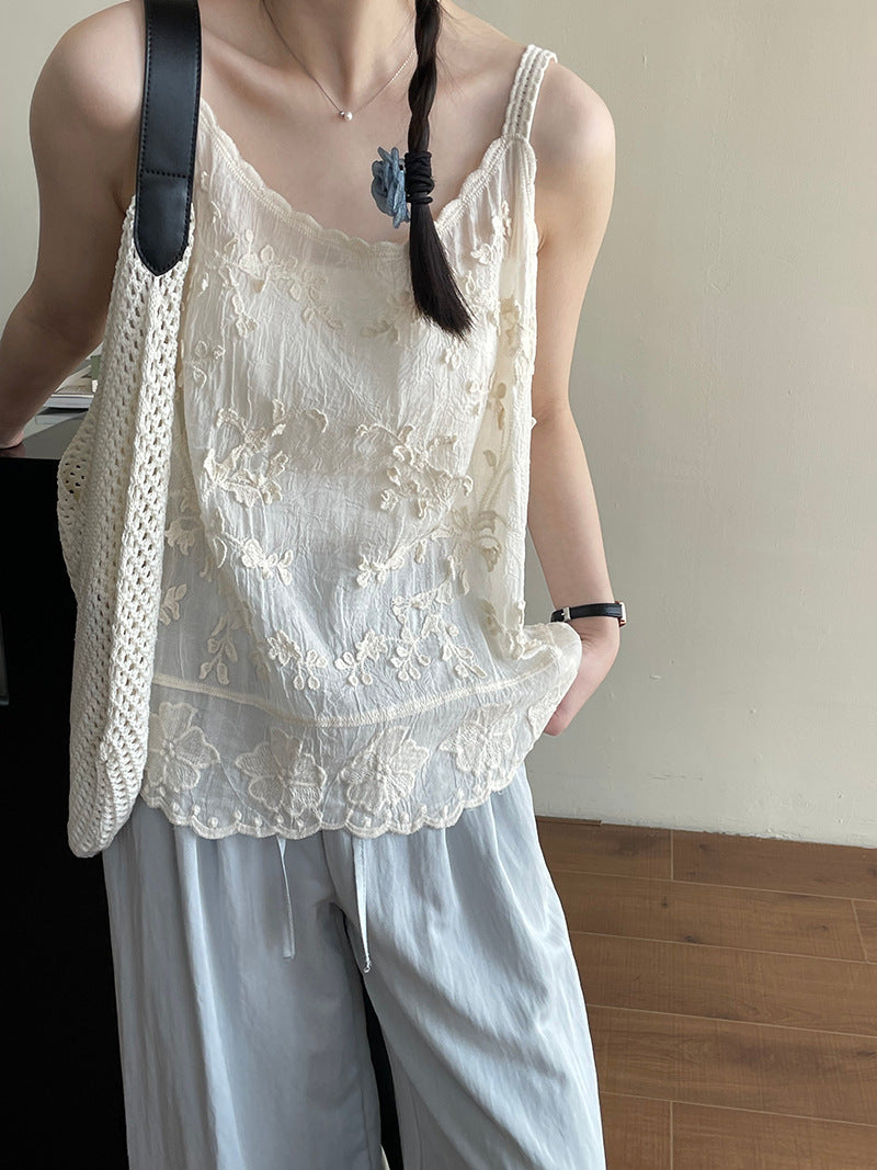 【cimYL201】實拍日系棉質重工刺繡提花背心250410