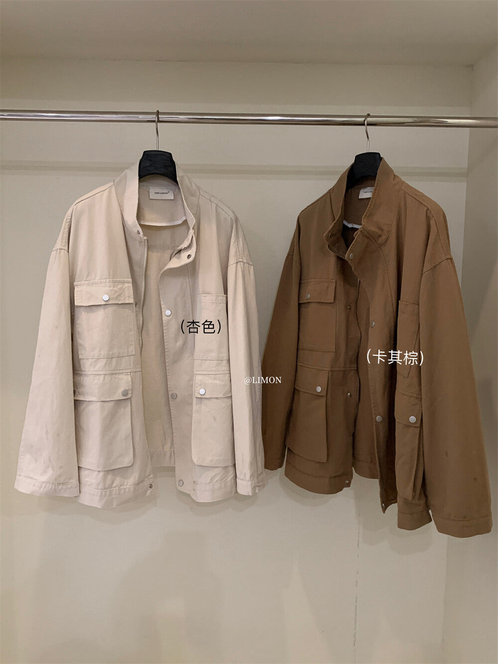【L1108】實拍檸檬秋冬復古洗水棉工裝立領外套250915