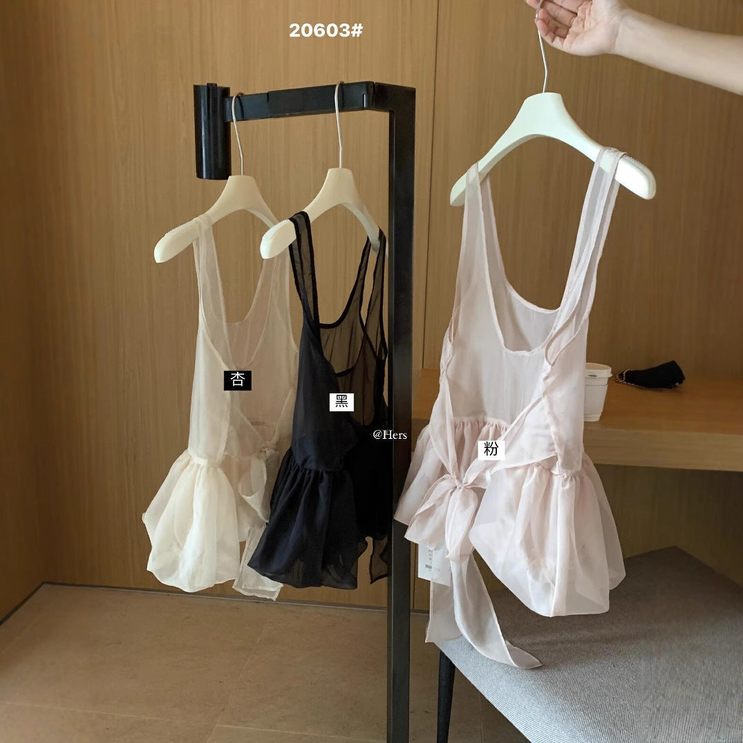 【L20603】實拍Hers夏季小仙女綁帶雪紡衫250505
