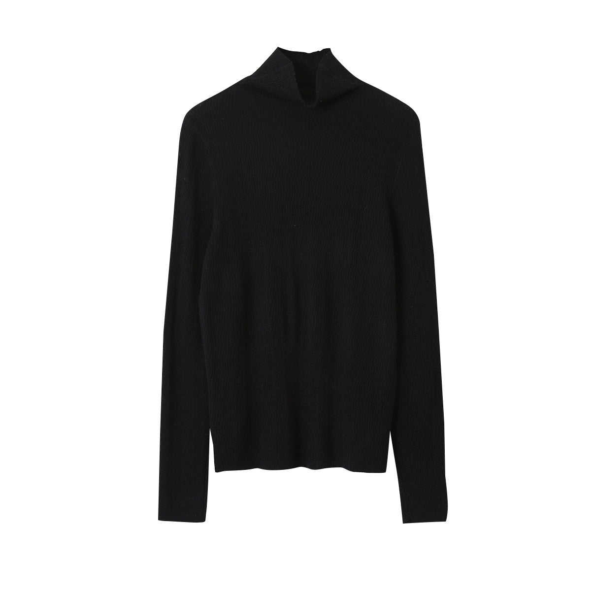 【LD11061】實拍紗網肌理超彈高領修身打底T恤251209