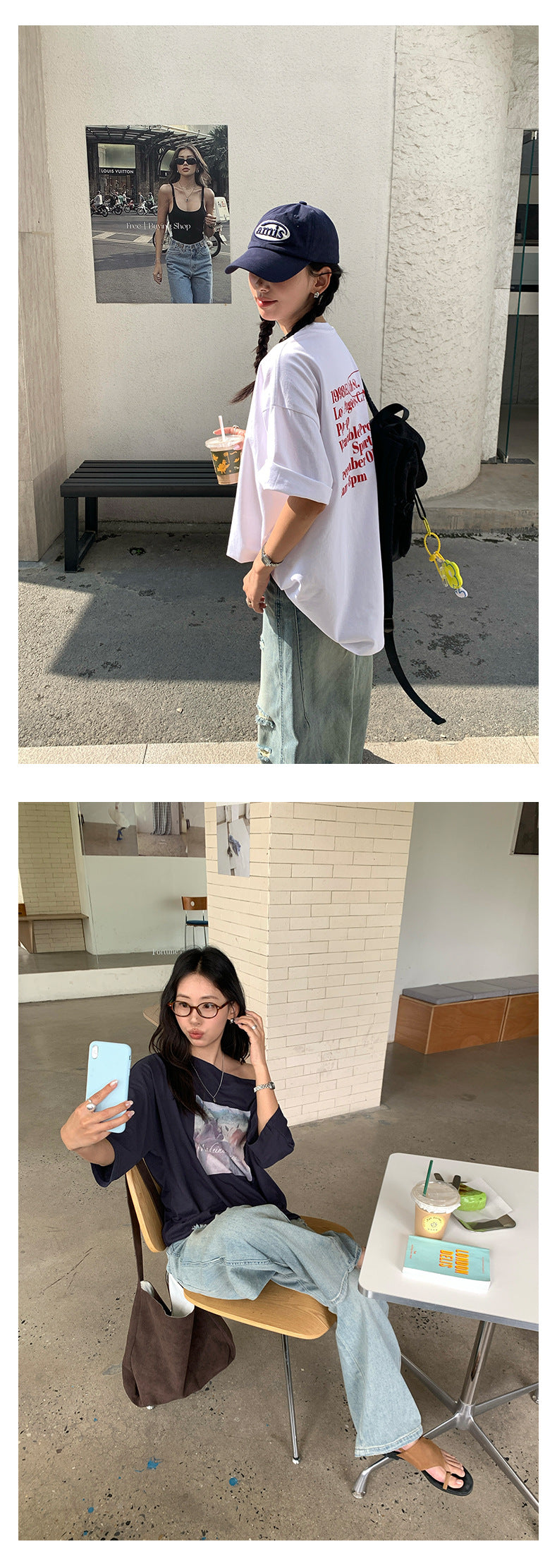 【H5276】實拍不規則刷破牛仔褲 寬鬆顯瘦鬚邊長褲250520