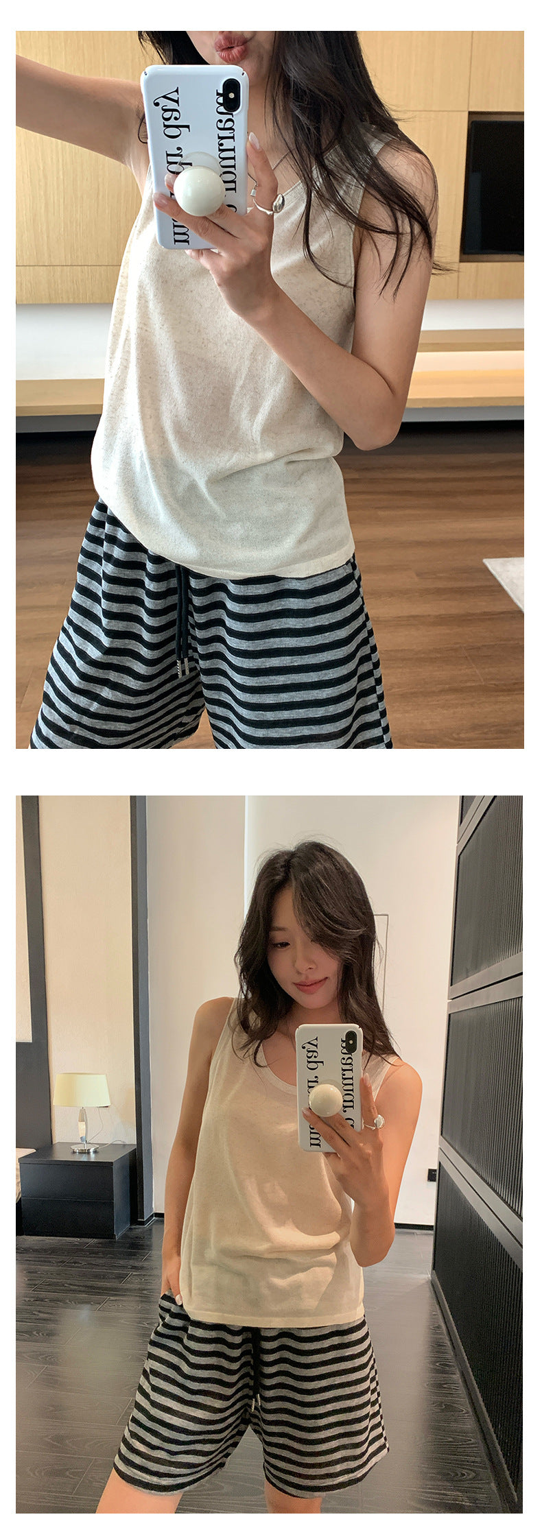 【H5238】實拍夏日涼雙含亞麻針織新背心250506