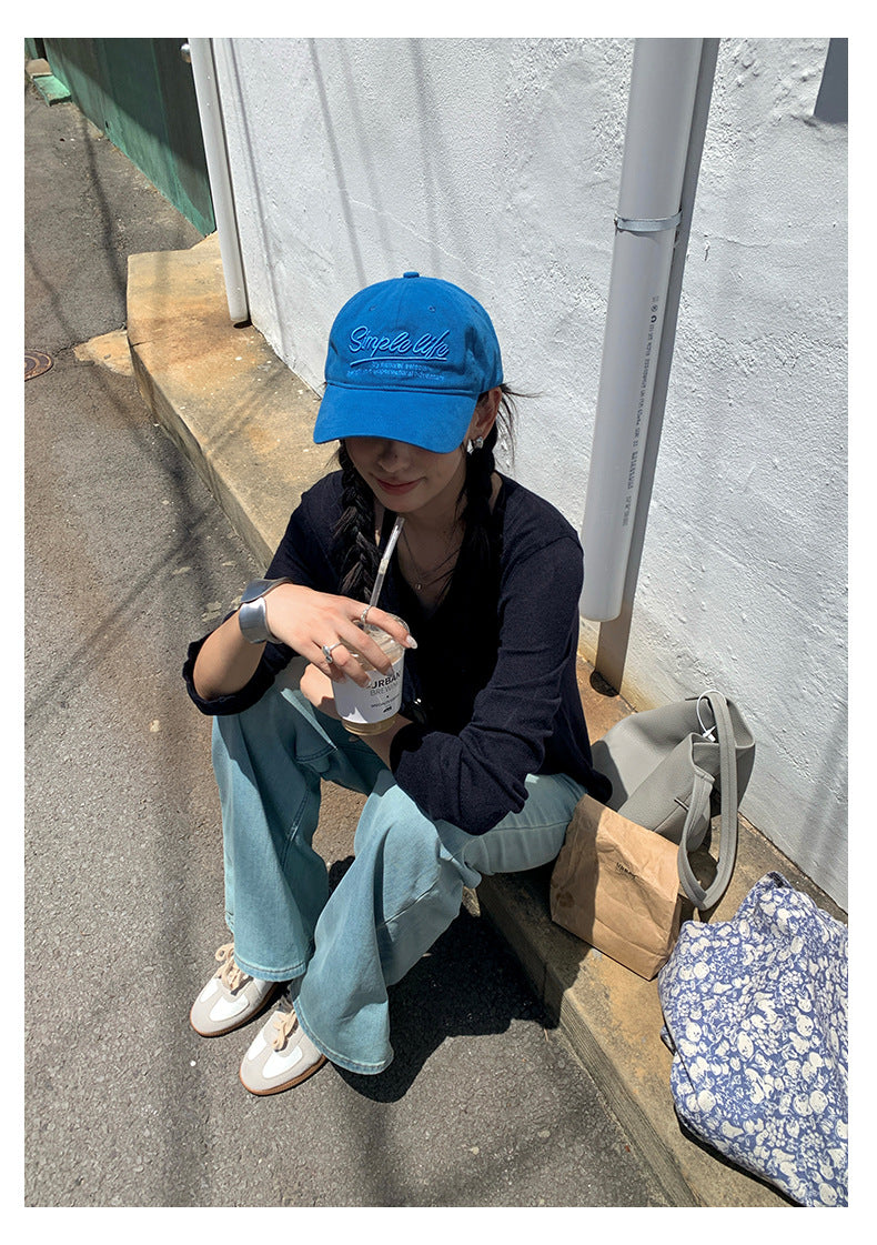 【H5380】實拍S~XL時髦高腰顯瘦微鬆貼腿牛仔褲250902