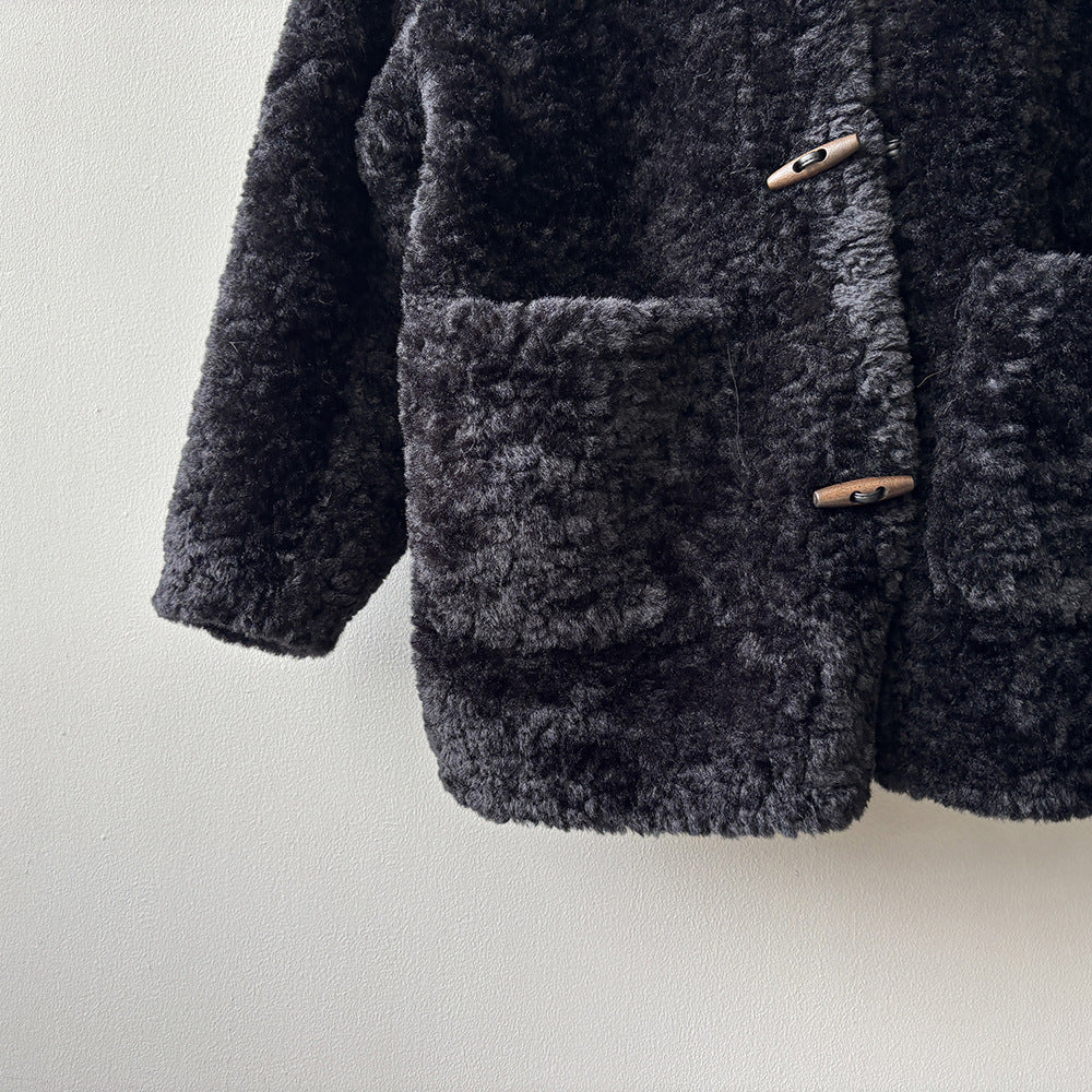 【Y7097】實拍冬季慵懒可愛牛角扣羊羔毛厚外套251113