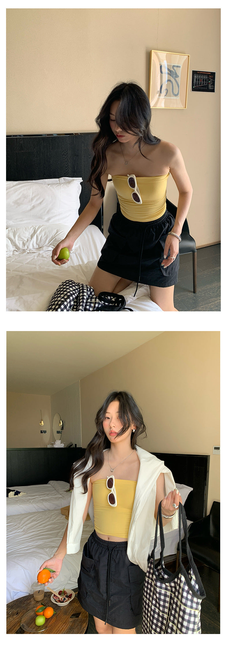 【H5129】實拍夏天休閒抽繩大口袋工裝裙(內有安全褲)250324