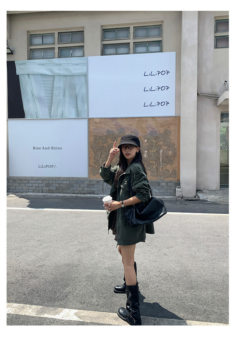 【H5447】實拍美式重工多口袋抽繩工裝外套250923