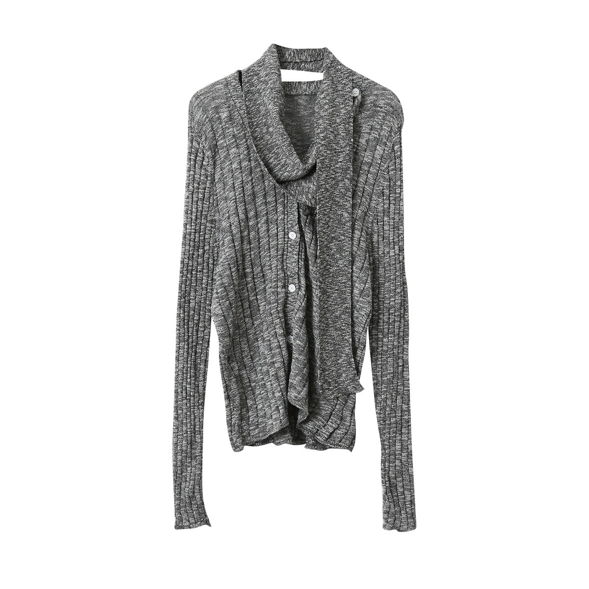 【LD11160】實拍設計感必收!V領薄針織+圍巾 兩件套260309